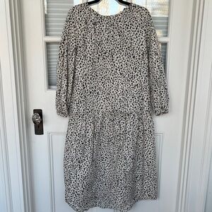 {{Who What Wear}} Leopard Print Poplin Trapeze Dress